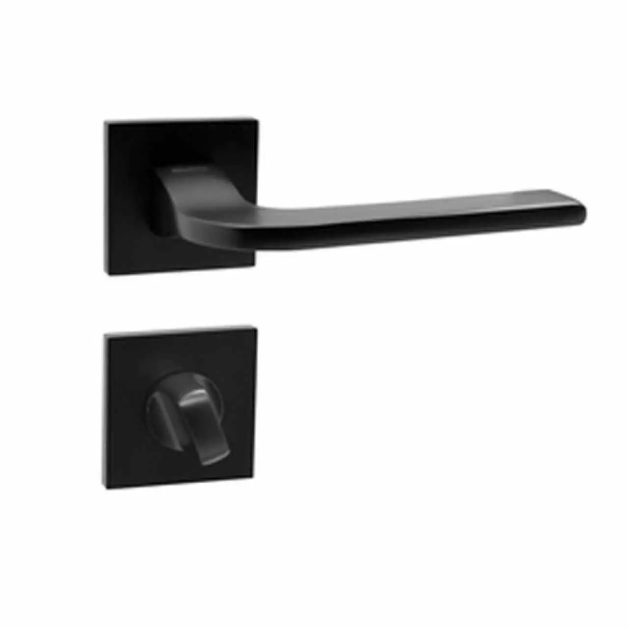 Mâner BASIC IBIZA Finisaj Negru MAT, Rozeta Pătrată, WC