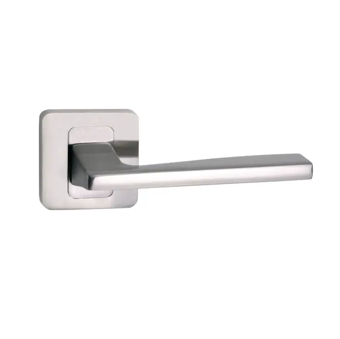 Mâner BASIC LIGHT Rozeta Pătrată, cu cilindru, Finisaj Nichel satinat