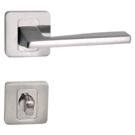 Mâner BASIC LIGHT Finisaj Nichel satinat, Rozeta Pătrată, WC