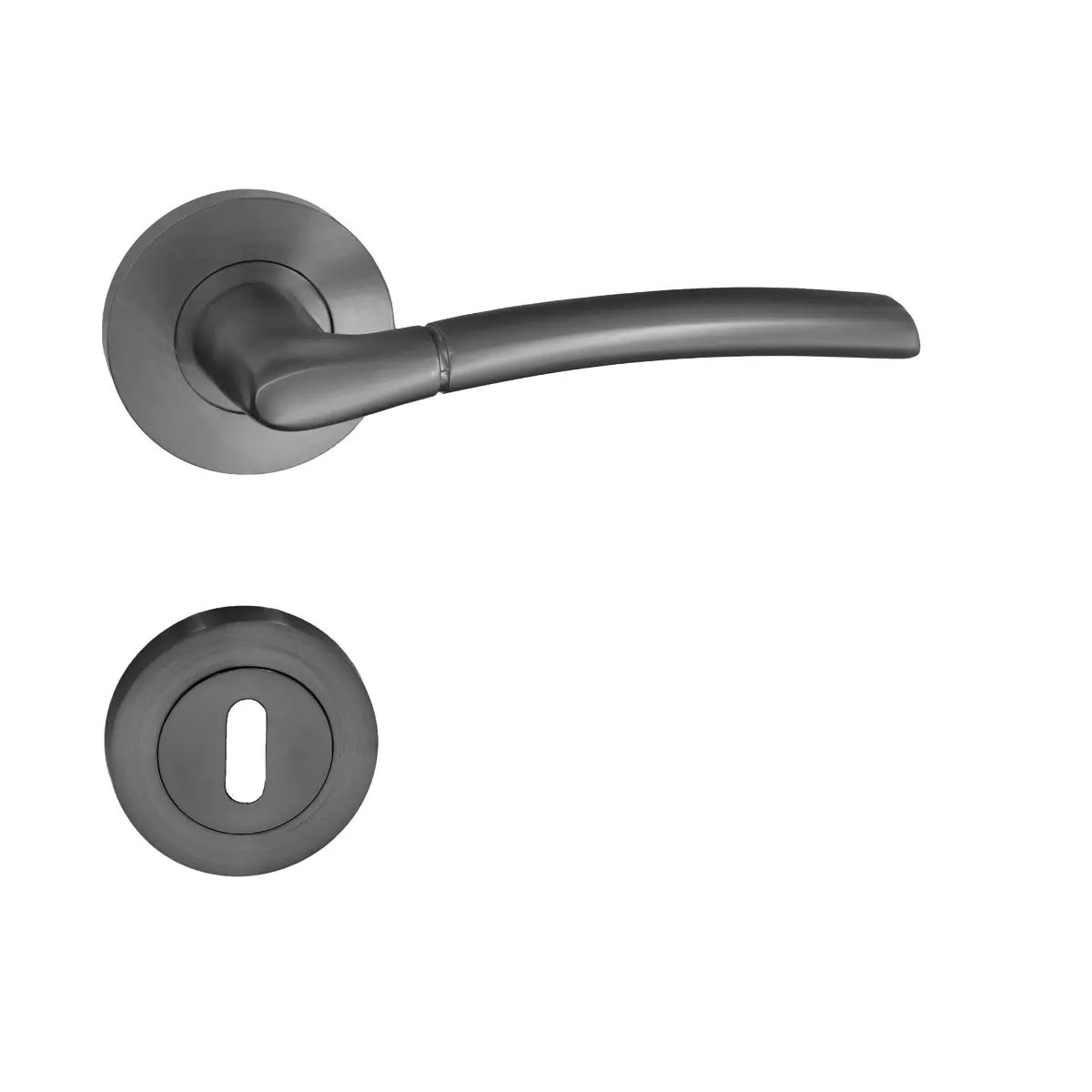 Mâner BASIC VESTA Finisaj Antracit, Rozeta Rotundă, cu cilindru
