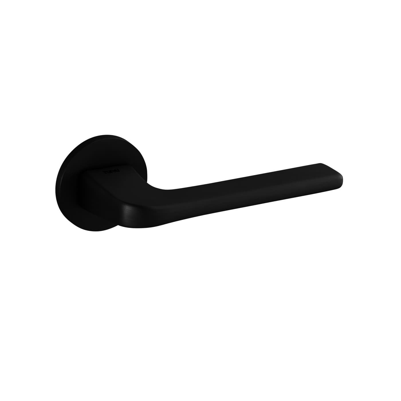 Mâner Tupai DARA 5S Finisaj Negru MAT, Rozeta Rotundă, cu cilindru